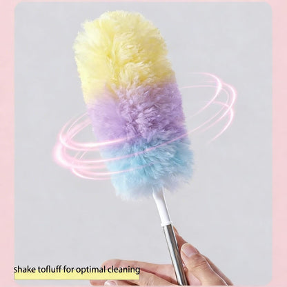 Heavy Duty Duster Refills, Disposable Dusters Kit for Cleaning Dusting Furniture Blind Ceiling Fan, Multi Surface 360 Feather Duster(10)+3FT Extended Handle（1） (Navy Blue)