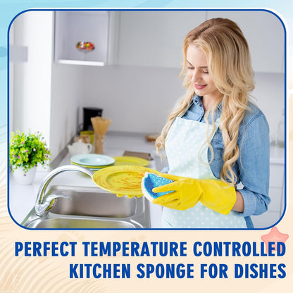 Whaline 8Pcs Starfish Shell Kitchen Sponges Water Absorbing Dish Washing Sponge Summer Sea Snail Starfish Shell Non Scratch Cleaning Scrub Sponges for Summer Home Kitchen Bathroom