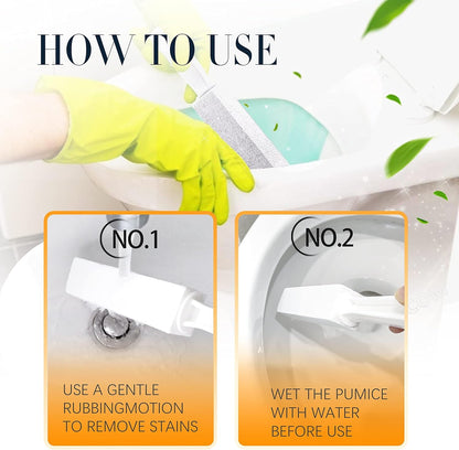Kadden 2 Pack Pumice Stone Toilet Bowl Cleaner with Handle, Hard Water Ring Remover & Stain Scrubber for Bathroom, Pool, Sink and Tub, Ergonomic Heavy Duty Cleaning Tool