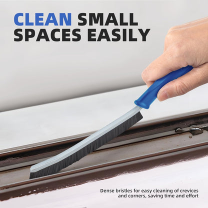 FOOGWEE Hard Bristle Crevice Cleaning Brush - Cleaning Tools for Household Use, Multifunctional Gap Cleaning Supplies for Kitchen, Bathroom, Toilet, Window, Vehicle, Faucets, Grout, Home (Black)