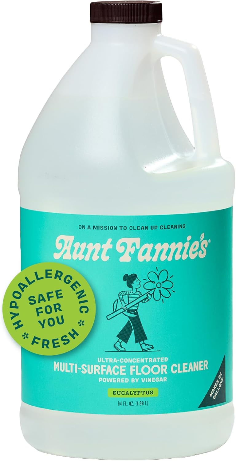 Aunt Fannie's Ultra Concentrated Floor Cleaner Vinegar Wash, Multi-Surface Solution For Mopping, Makes 16 Gallons, Eucalyptus Scent, 32 oz. (Pack of 1)