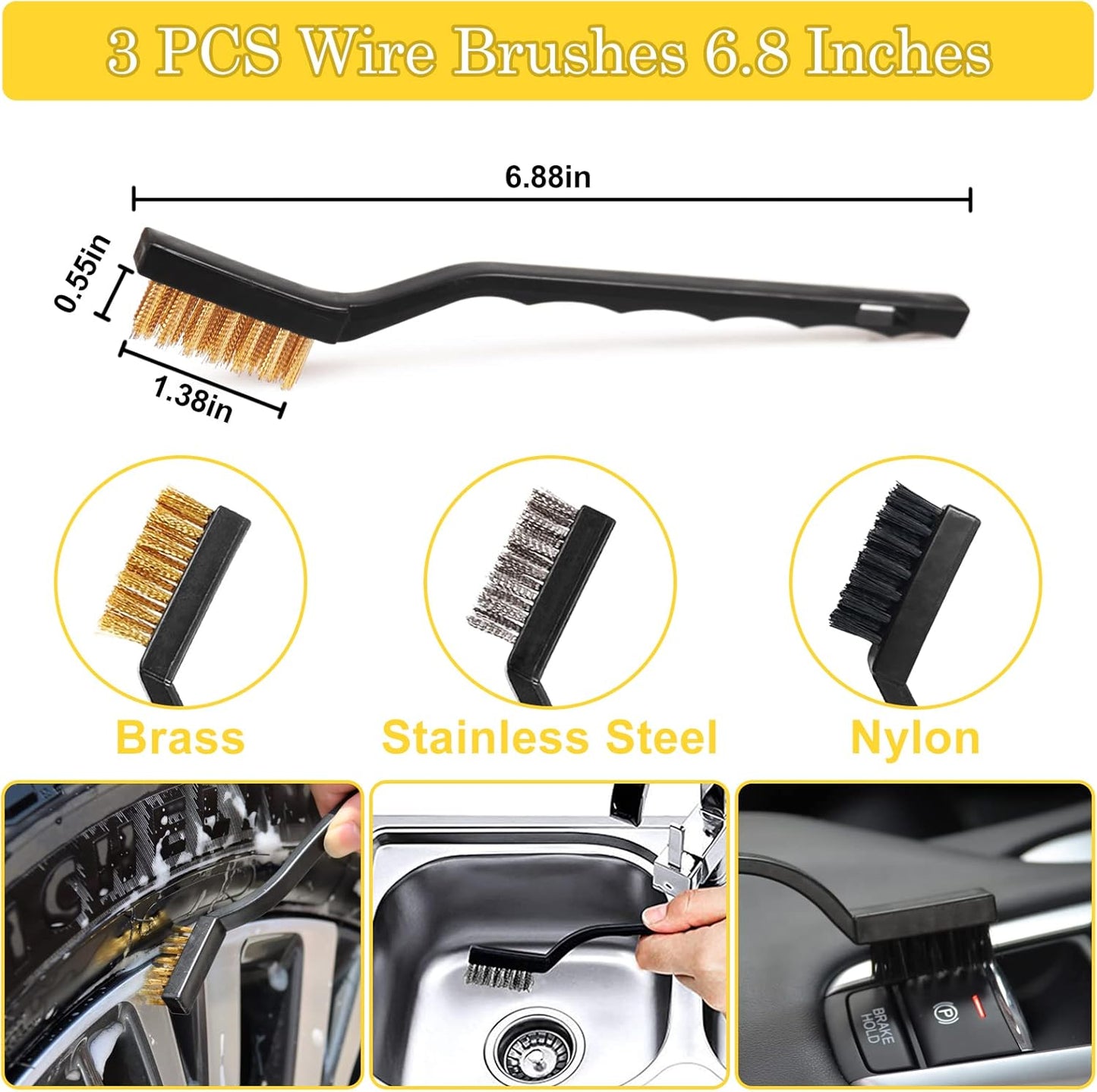 TTRCB 27Pcs Car Detailing Kit, Car Cleaning Kit, Car Detailing Brush Set, Drill Brush Set, Car Detailing Brushes, Car Wash Kit, Car Accessories, Car Cleaning Supplies for Interior, Exterior, Wheels