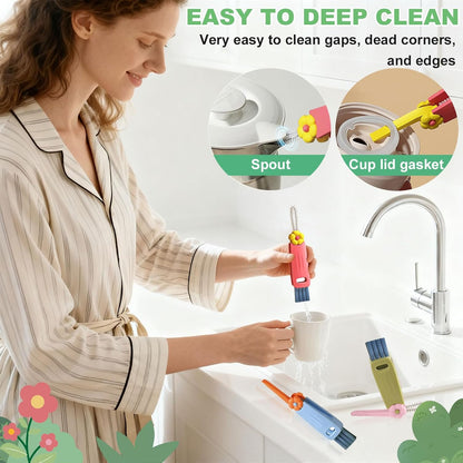 3 in 1 Cup Lid Cleaning Brush, Multifunctional Gap Cleaning Brush, Home Kitchen Crevice Brush, Portable Bottle Cleaner Brush for Cleaning Tight Spaces, Bottle Gaps, Travel Mug Caps(3 PCS)