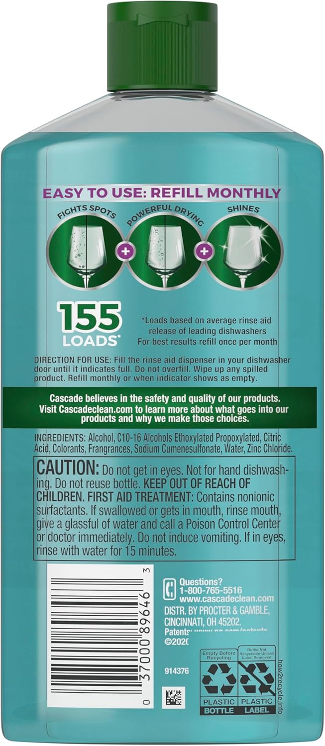 Cascade Platinum Power Dry Dishwasher Rinse Aid, 30.5 fl oz