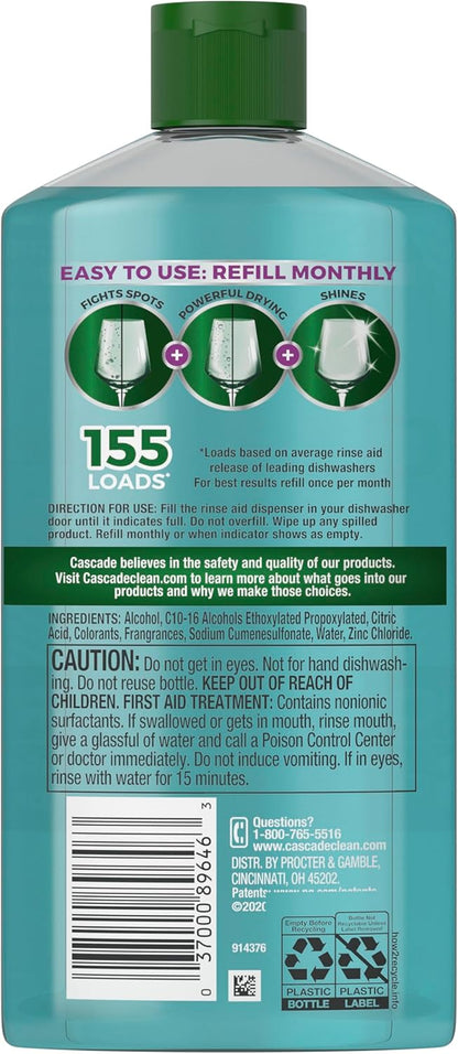 Cascade Platinum Power Dry Dishwasher Rinse Aid, 30.5 fl oz