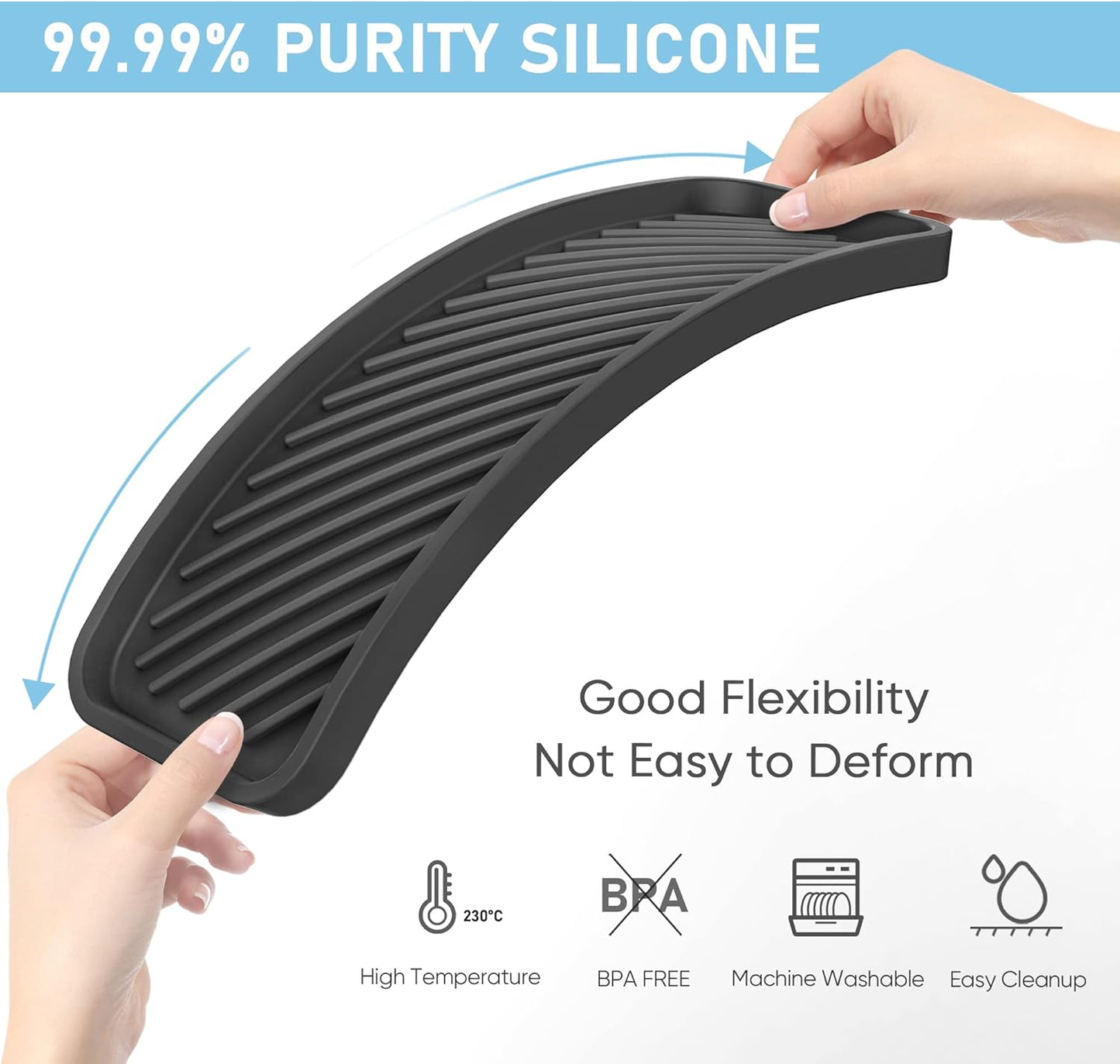 EG-SIPRO Silicone Sponge Holder, Kitchen Sink Organizer Tray, Sponge Caddy for Bathroom Counter, Dish Soap Holder, Scouring Pad