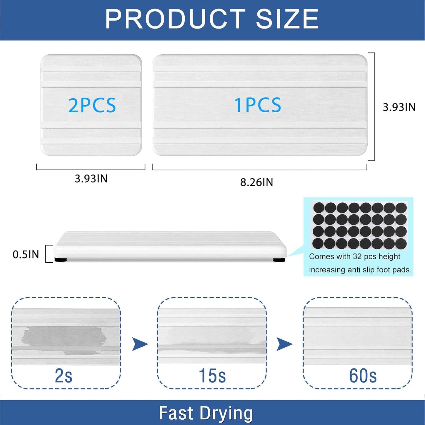 3PCS Water Absorbing Stone Tray, Fast Drying Stone Sink Tray, Stones Soap Trays, Water Absorbent Diatomite Trays, Diatomite Coasters for Kitchen Sink Bathroom Counter, Hand Soap Dish & Holders
