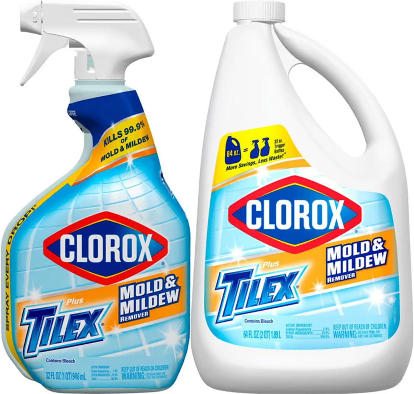 Tilex Clorox, 2 Piece Set, Clear, 96 Fl Oz