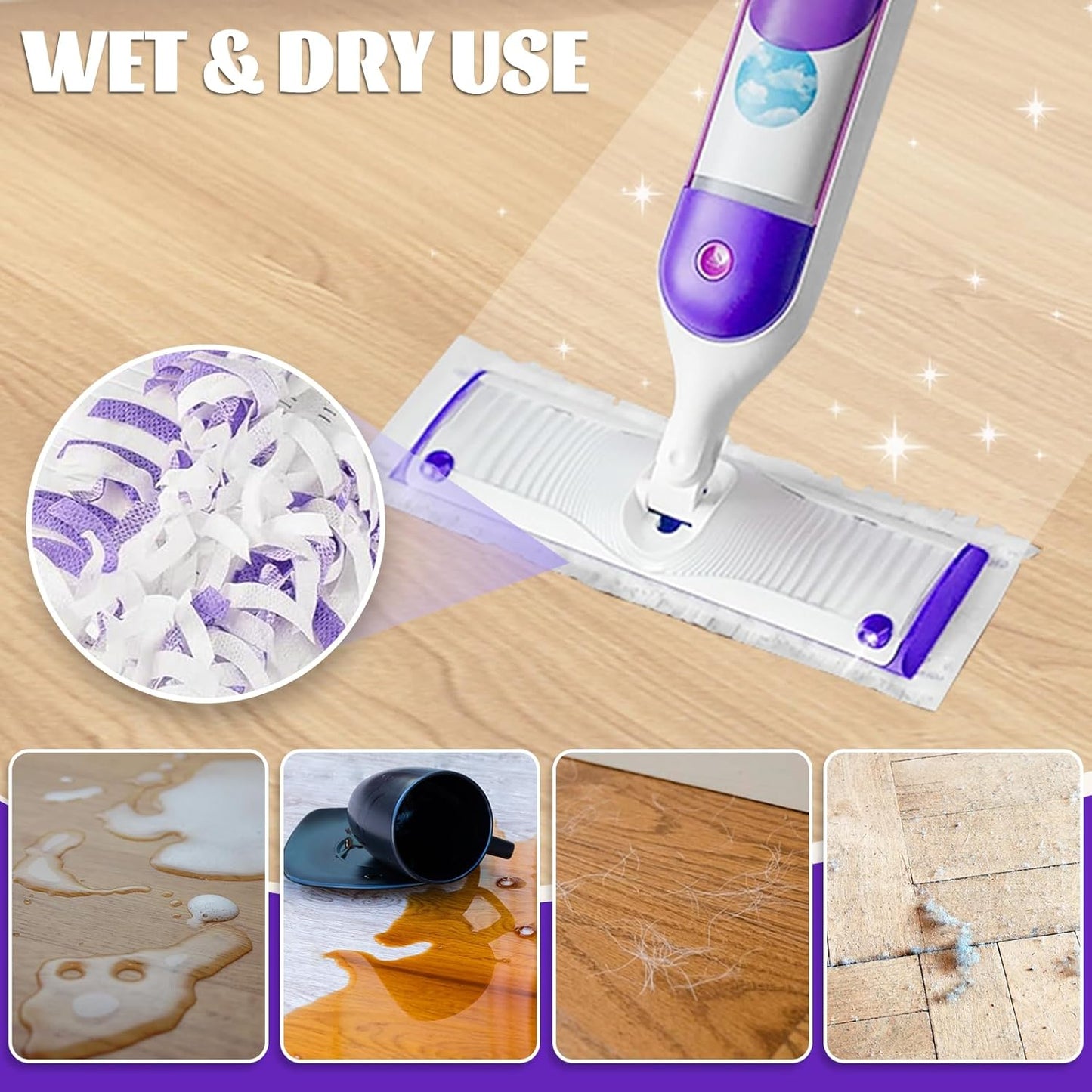 20 Pack Disposable Mop Pads Compatible with Swiffer Power Mop Pads Replacement for Swiffer Power Mop Refills, Multi-Surface Mopping Pad Refills, Wet Pads Refill for Floor Cleaning