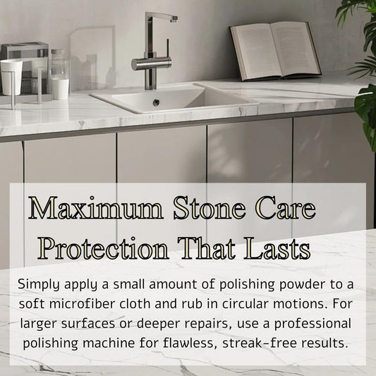 Professional Marble Polishing Powder Granite Polishing Kit Marble Floor Polish – Restore Shine & Remove Dullness, Safe for All Kinds of Stone, Countertops, Floors (10 oz)