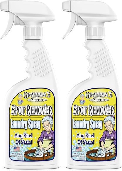 Grandma's Secret Spot Remover Laundry Spray - Chlorine, Bleach and Toxin-Free for Clothes - Fabric Stain Remover Removes Oil, Paint, Blood and Pet Stains - 16 oz & 2 oz Combo, DuoPack
