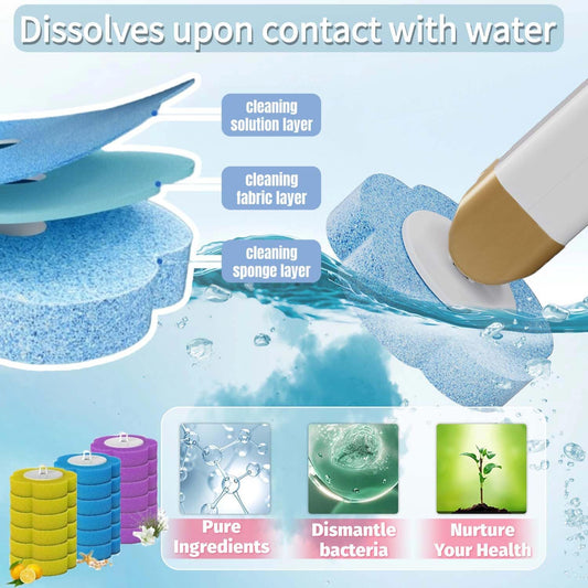 Disposable Toilet Brush,Toilet Bowl Brush with Holder,36 Refills Toilet Bowl Cleaner,Toilet Cleaning Supplies,Wall Mounted Toilet Wand Brush Kit for Cleaning and Bathroom Maintenance