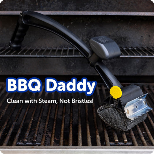 Scrub Daddy Household Cleaning + BBQ Bundle - BBQ Daddy Bristle Free Grill Brush - 2 Microfiber Cleaning Towels - All Purpose Cleaner PowerPaste Cleaning Paste + Scrub Mommy Sponge
