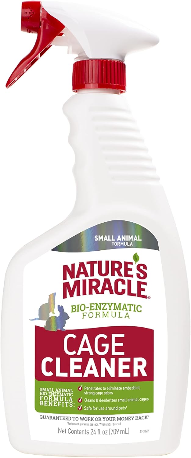 Nature’s Miracle Small Animal Cage and Surface Cleaner, Bio-Enzymatic Cleaning Formula, Destroy Tough Stains and Odors, 24 Ounces
