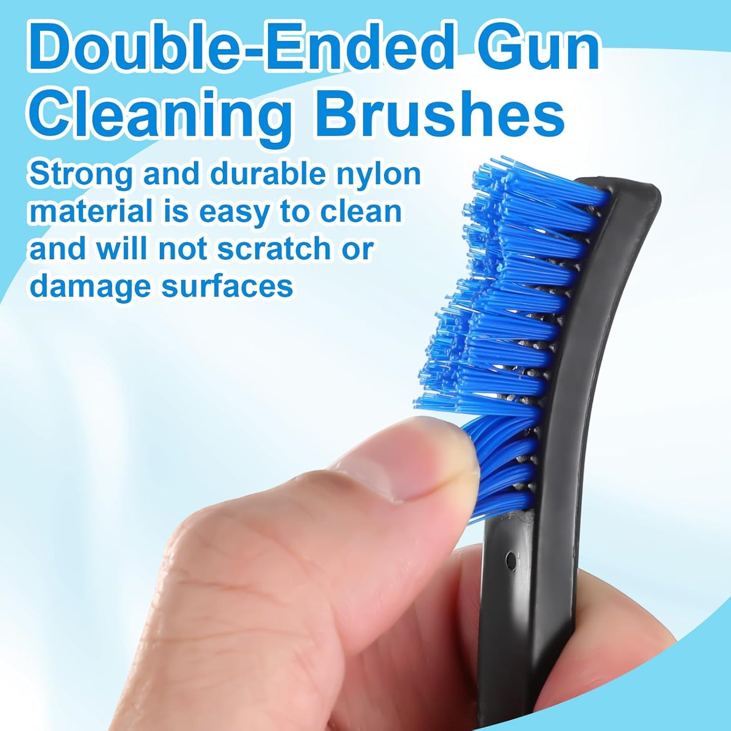 Boao 20 Packs Double-Ended Gun Cleaning Brushes 7 Inch Nylon All Purpose Cleaning Brush with Plastic Handle (White)