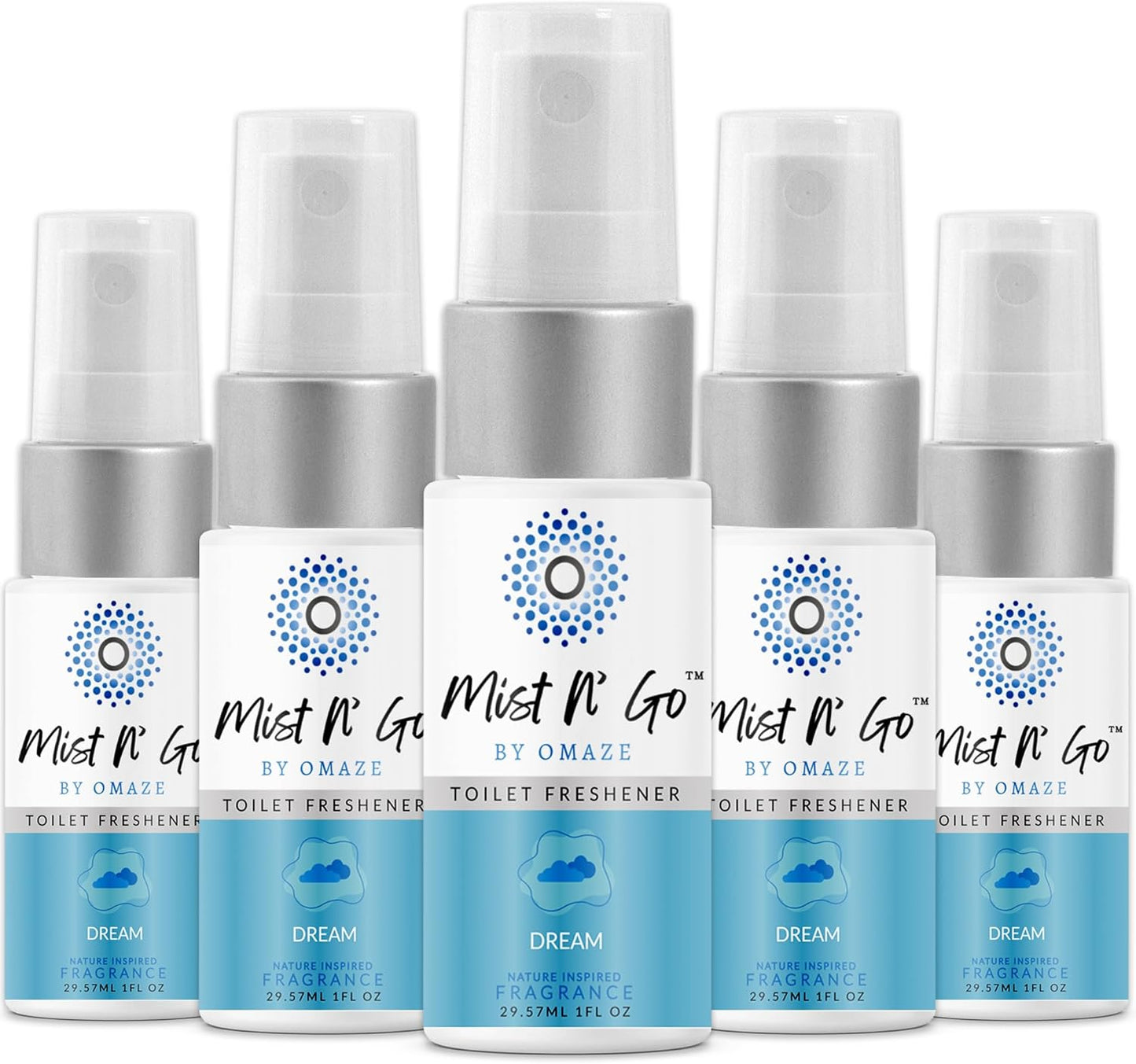 Mist N’ Go by Omaze Travel Bathroom Spray for Toilet Spray Odor Eliminator - Travel Toilet Spray for Bathroom Air Freshener Spray for Bathroom Deodorizer - Clean Mix, Travel Size (1oz x2)