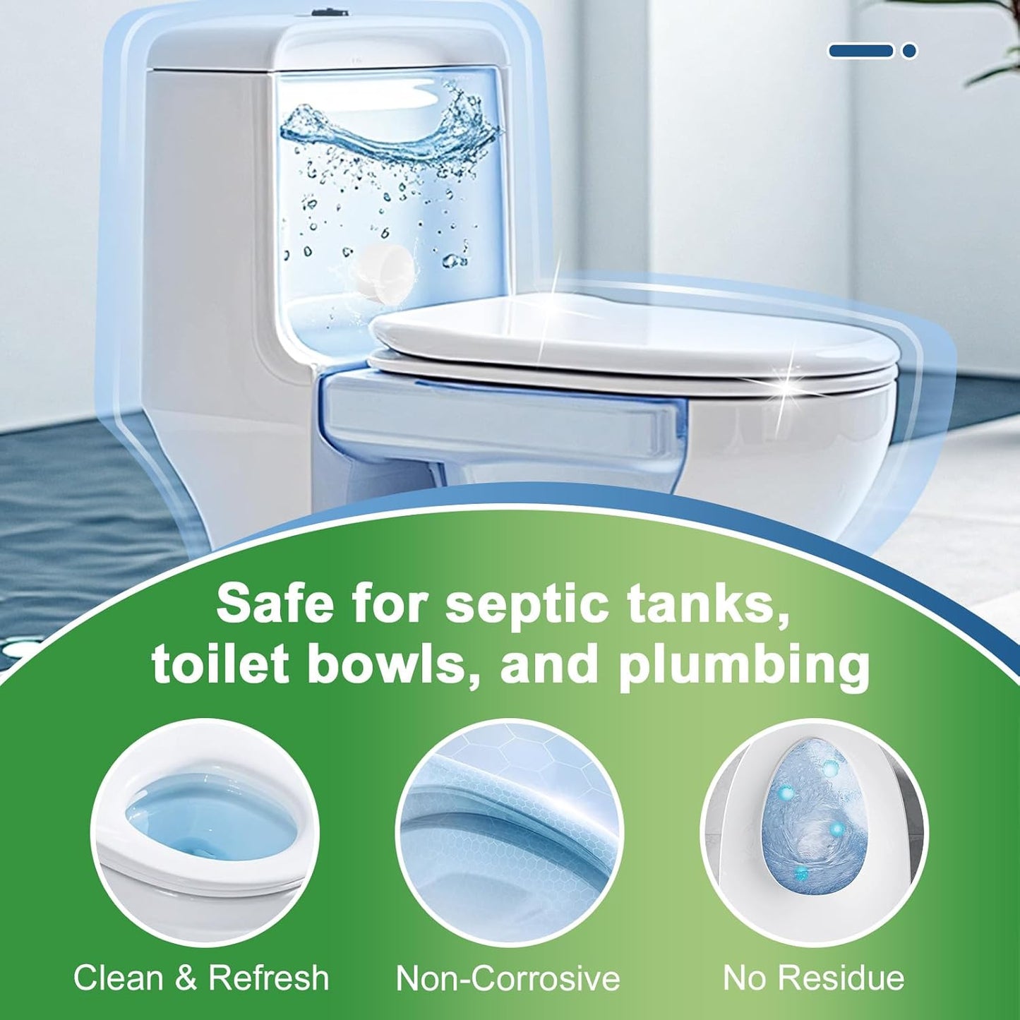 Msvvko Toilet Bowl Cleaner Tablets with Bleach 12 PACK Powerful Formula to Eliminate Limescale & Rust