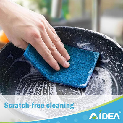 AIDEA Heavy Duty Scouring Pads, Dish Scrubber Pads for Household and Kitchen, Multipurpose Scour Pads for Cleaning, 24 Pack, 5.5in*3.5in