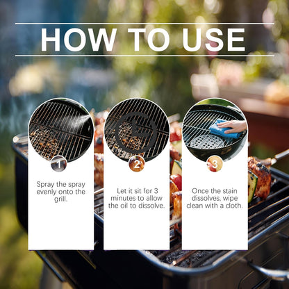 Fast-Acting Heavy-Duty Grill Degreaser Spray, Grill Degreaser for Outdoor Grills, 120 ML Heavy Duty BBQ Grills Cleaner Spray for Grills Grates Burners Drip Trays (2 Bottle)