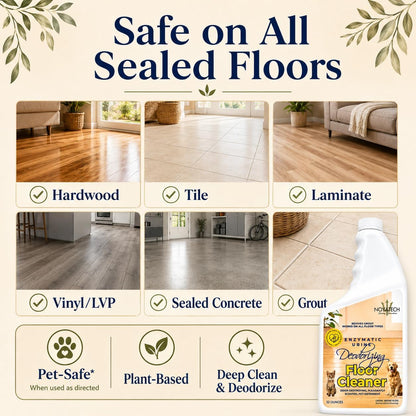 NOYATECH Pet Floor Cleaner for Mopping – Enzyme Urine & Odor Eliminator – Safe for Hardwood, Tile, Laminate & Grout – Dog & Cat Pee Concentrate, 32 oz