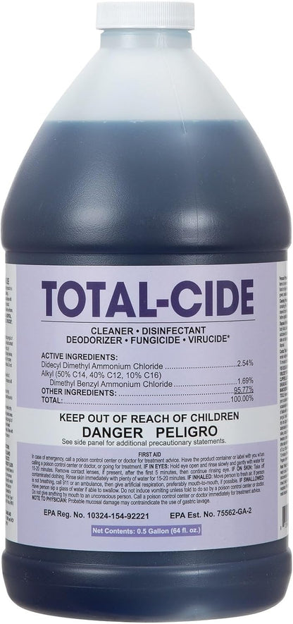 ForPro Total-Cide Disinfectant Solution, 2X Concentrated Formula, Hospital Grade Sanitizer & All Purpose Cleaner, 1 Gallon (128 Fl Oz)