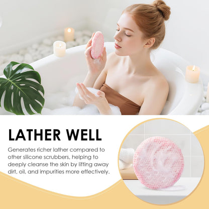 INNERNEED Food-Grade Soft Silicone Body Scrubber Shower Brush Handheld Cleansing Skin Brush, Gentle Exfoliating and Lather Well (Black)