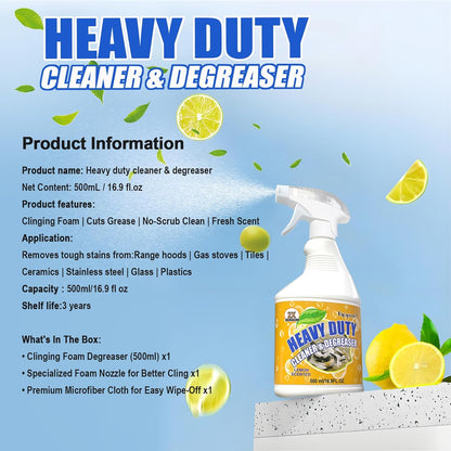 16.9 FLoz Clean Up Kitchen Oil Stains Spray,Oven Cleaner Heavy Duty,Kitchen Foam Cleaner & Multipurpose Degreaser Spray, Removes Burnt Residue, Grease & Oil Stains from Pots, Pans and Stovetops