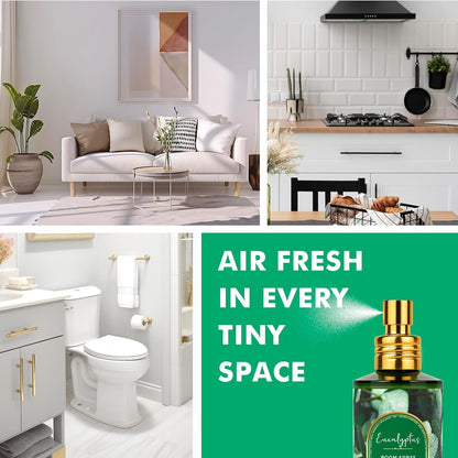 Linen Room Spray 2 Pack, 3.4oz/100ml Each – Long-Lasting Air Freshener & Odor Eliminator for Home, Bathroom, Bedroom & Office, Concentrated Room Spray