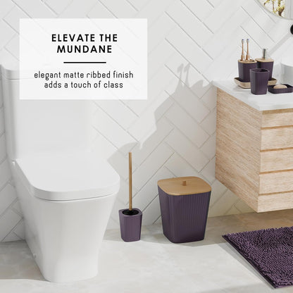 Clara Clark Bathroom Set - Sage Green Bathroom Accessories Set, 6PC Bathroom Accessory Set, Bathroom Sets with Toilet Brush, Trash Can & Soap Dispenser