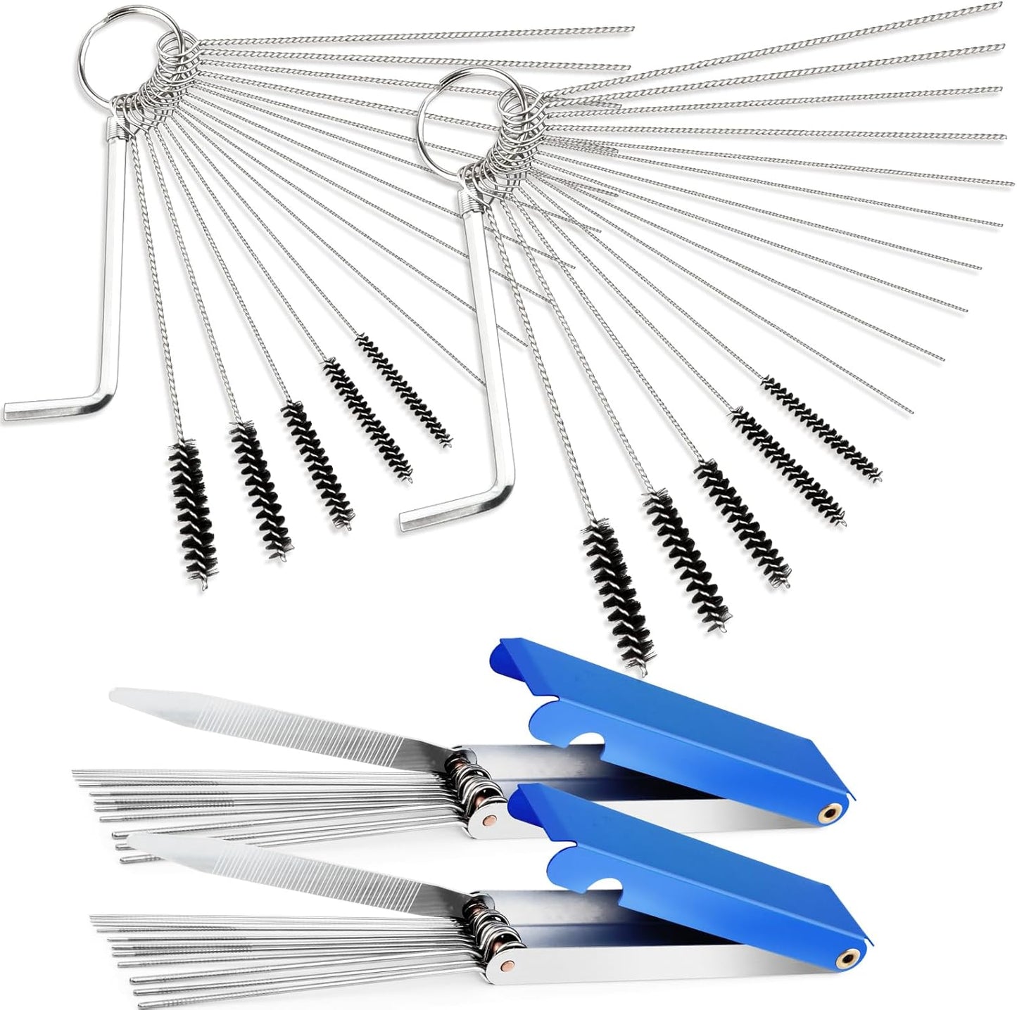 Valchoose Premium Torch Tip Cleaner, Stainless Steel Carburetor Cleaning Kit Heavy Duty, Density Nylon for Motorcycle Jet Lawnmower Small Engine Welding Stove Airbrush Spray Gun
