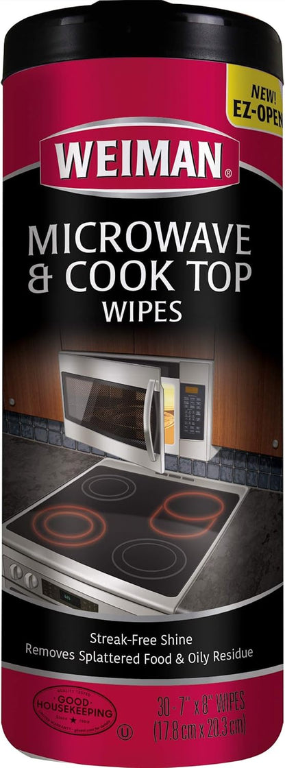 Weiman Microwave & Cook Top Wipes - 30 Count (Pack of 4)
