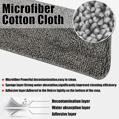 6 Pack Microfiber Spray Mop Replacement Heads for Wet Dry Mops, Premium Floor Cleaning Pads, Reusable Replacement Refills Compatible with Bona Floor Care System - Dark Gray