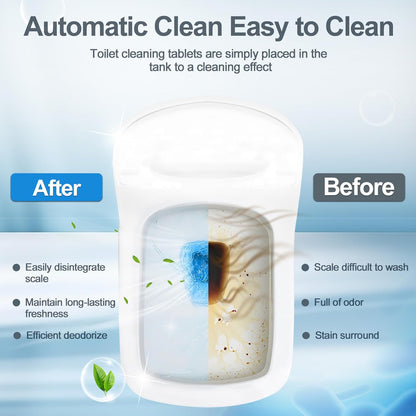 KIISIISO Toilet Bowl Cleaners 40 PACK, Long-Lasting Toilet Bowl Cleaner Tablets with Sustained-Release Technology Against Tough Stains,Automatic Toilet Cleaner for Deodorizing & Descaling