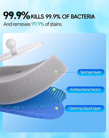 Disposable Toilet Cleaning System - Toilet Wand Kit with 18 High-Performance Refills, Wall Mounted Brush and Holder for Deep Cleaning Bathroom (Brush + 18 Refills)