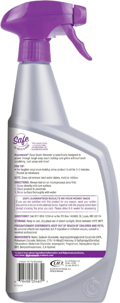 Rejuvenate Soap Scum Remover Easily Dissolves Soap Scum Without Scrubbing, 24 Ounces