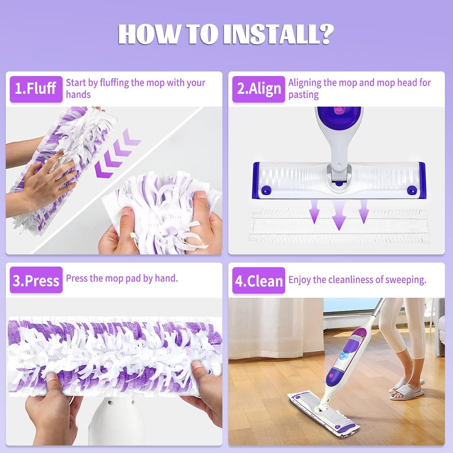 20 Pack Disposable Mop Pads Compatible with Swiffer Power Mop Pads Replacement for Swiffer Power Mop Refills, Multi-Surface Mopping Pad Refills, Wet Pads Refill for Floor Cleaning