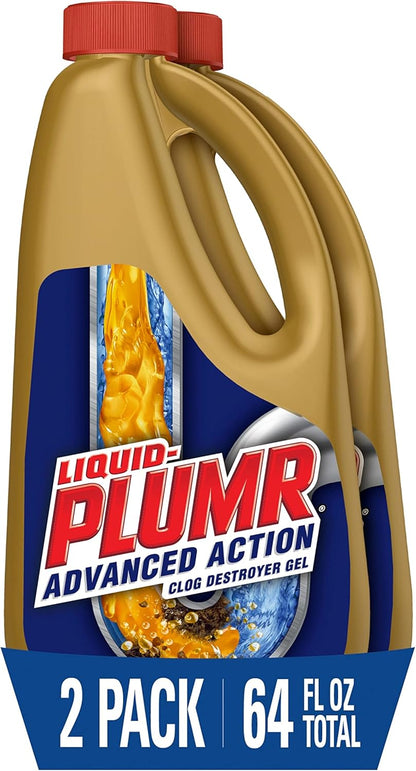 Clorox Liquid-Plumr Pro-Strength Clog Destroyer, Liquid Drain Cleaner, 32 Fluid Ounces (Package May Vary)