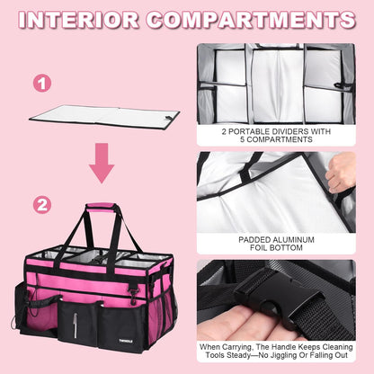 Extra-Large Wearable Cleaning Caddy With Detachable Divider,Cleaning Caddy For Cleaning Supplies Large Cleaning Supply Caddy With Adjustable Shoulder Strap & Waist Belt For Cleaners