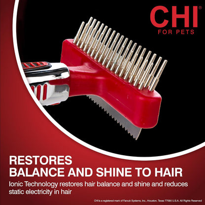 CHI for Dogs Rubber Fur Accumulator Brush, Dog Grooming Tool for Removing Loose Hair and Lint from Coats Furniture Clothing and Car Seats, Flexible Rubber Bristles, Easy Clean Grooming Brush