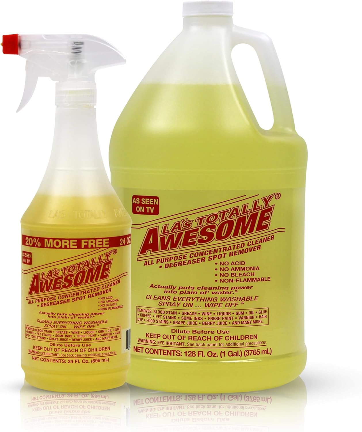 La's Totally Awesome All Purpose Cleaner Combo – 24oz Spray + 128oz Refill – Heavy Duty Degreaser & Multipurpose Cleaner for Home, Kitchen, Bathroom, Floors & More