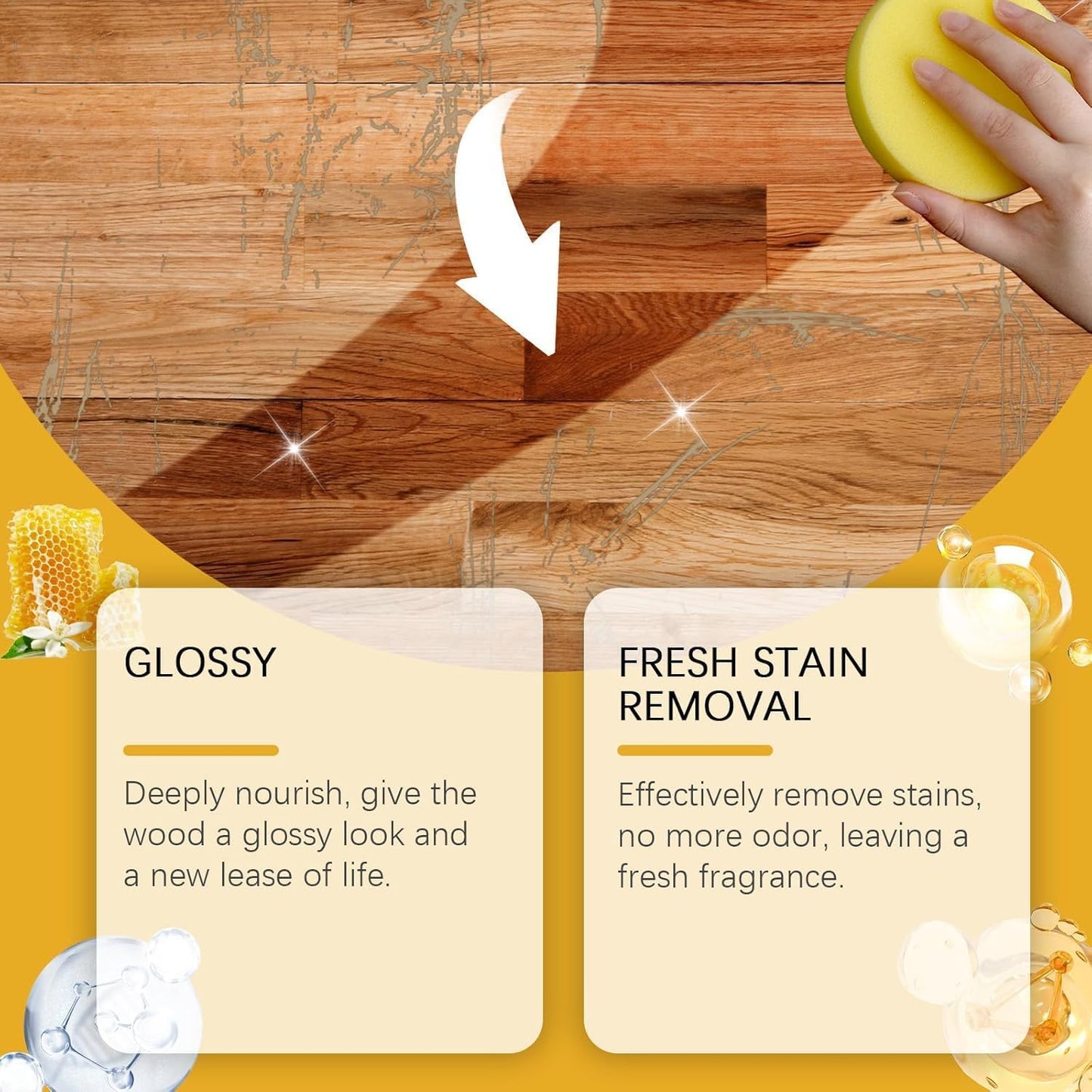 Beeswax Essential Oil Wax,Beeswax Furniture Polish Spray,Beeswax Essential Oil for Wood,Beeswax Oil for Wood,for Floors and Furniture (2PC)