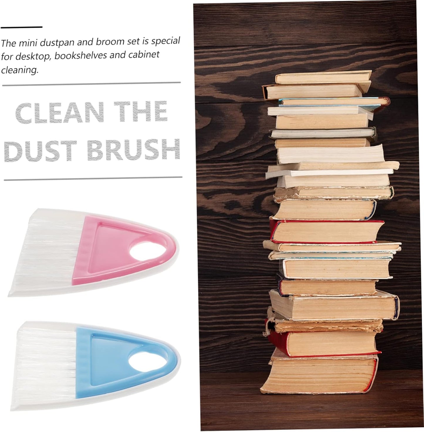 Mini Broom and Dustpan Set 2 Pieces Compact Desktop Cleaning Tools with Flexible Bristles for Pet Hair Household Debris and Car Interior Cleaning