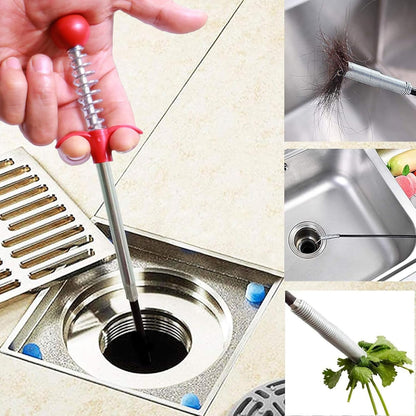 Upgraded Drain Snake, 76 inch Hair Drain Clog Remover Tool ， Sink Snake Drain Clog Remover for Sewer Kitchen Bathroom