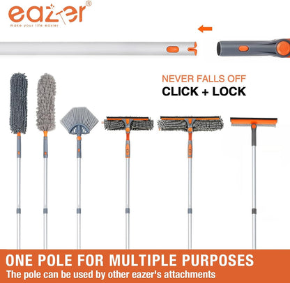 eazer Professional Window Squeegee, 2-in-1 Rotatable Squeegee for Window Cleaning Kit, Window Cleaner Tool, Window Washing Equipment Kit with Extension Pole (20''-30'') for Shower/Windshield