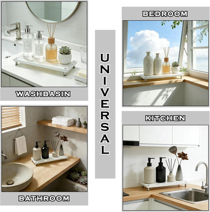 Instant Dry Sink Tray, Anti-Slip Stone Sink Caddy, Durable Kitchen Sink Organizer, Quick Dry Water Absorbing Stone Tray for Bathroom Counter, Stone Soap Tray -Dark Gray