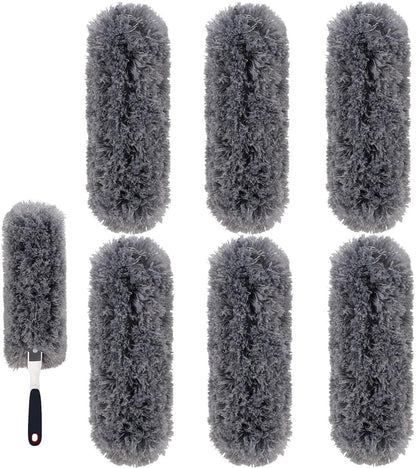 Reusable Microfiber Duster Refills Compatible with OXO & MR.SIGA Duster - Washable Duster for Household Cleaning Dusting Furniture Blind Ceiling Fan - 3Pack Grey(Handle NOT Included