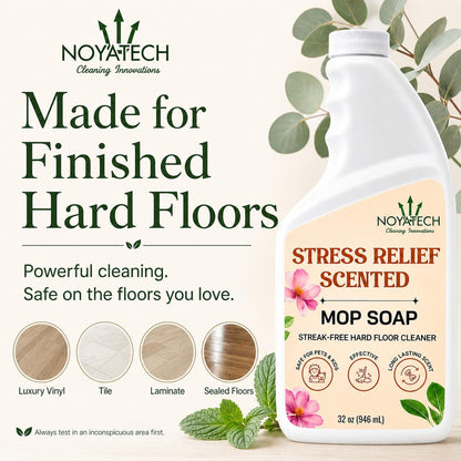 NOYATECH Scented Mop Soap – Stress Relief Aromatherapy Floor Cleaner Concentrate | Non-Toxic, Pet Safe, No Residue | Safe for Hardwood, Tile, Marble, Stone & Grout | All Mop Types | Made in USA
