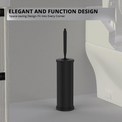 Premium 304 Stainless Steel Toilet Brush and Holder: Weighted Stable Base, Removable Inner Tube, Splash-Proof Design for 360° Thorough Cleaning & Space-Saving Storage,Nickel