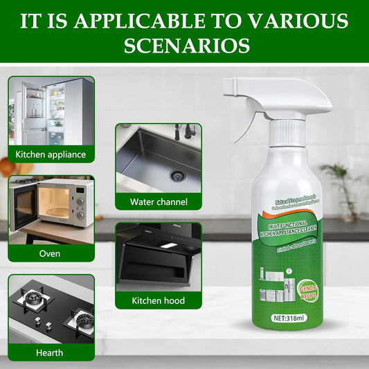 Ion Kitchen Cleaner Stain Remover Spray, Kitchen Foam Spray Cleaner, Multi-purpose Stain & Oil Remover for Oven, Stove, Range Hood & Appliances