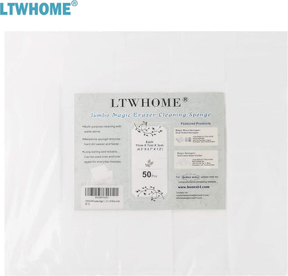 LTWHOME Jumbo Magic Cleaning Eraser Sponge Melamine Foam 4.35 x 2.72"x 1.18"(Pack of 50)